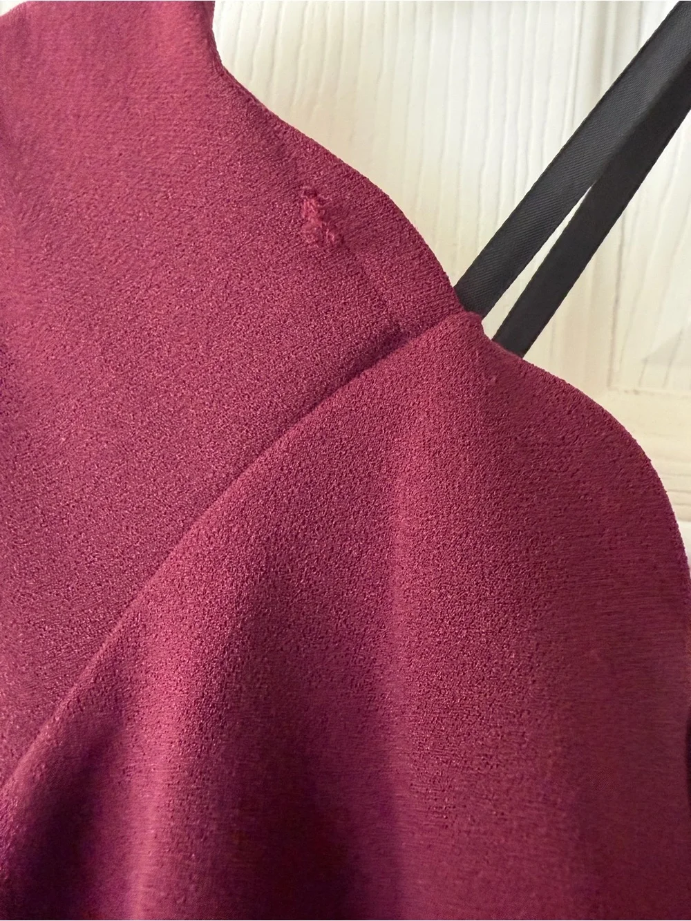 Premier Amour Elegant Scallop Neck Burgundy Midi Dress
